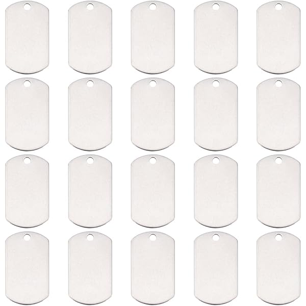 UNICRAFTALE Grote Rechthoekige Blanks Hypoallergene Engarving Tag UNICRAFTALE Grote Rechthoekige Blanks Hypoallergene Engarving Tag