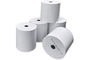 UNIVERS GRAPHIQUE Bobine Papier Thermique, 80 x 80 x 12 mm, Lot de 5 rouleaux thermique 80x80x12 pour ticket de caisse - bobines de papier thermiques pour imprimante de tickets de caisse ou caisse enregistreuse