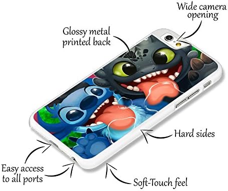 Tongue Out Stitch Toothless Night Fury Hard Clip Phone Case Cover for iPhone 8 Plus White