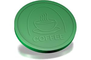 CombiCraft 250 Fichas de plástico Relieve Coffee Color Verde . 29 mm de diámetro. Se Puede Usar en Juegos y en Fiestas como Vale de consumición.