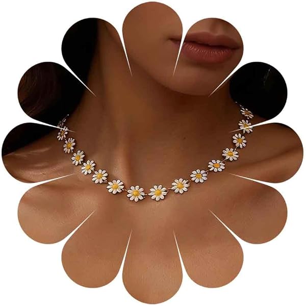 Boho Margherita Fiore Collana Girocollo Collana di Perline Fiore