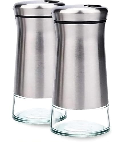 Set Saliera E Pepe In Vetro Con Coperchio Acciaio - 120 Ml Per Casa E Ristorante