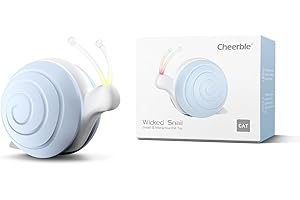 Cheerble Interactive Cat Toy with LED Lights, Wicked Snail, [2024 Upgraded] Electric Toy for Cats, DC Rechargeable, Automatic Moving Cat Toy, Smart Gifts for Kittens Indoor Cats, Blue