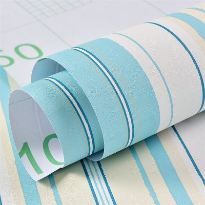 REAGONE Self Adhesive Wallpaper Wallpaper Waterproof Gray 60Cm Width of 10 M 10 M Long A Roll of Sleeping Quarters and Warm, Blue Blue Fine Striped 60Cm*5 in Meters.671125