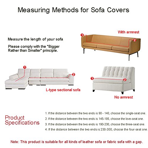 Stretch Sofahusse Sofabezug Sesselbezug Sofaüberwurf Armchair Cover für 1/2 Sitzer LianLe (2 Sitzer 145-185cm, Pfingstrose) - 7