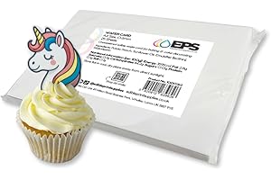 EDIBLE PRINT SUPPLIES EPS Edible Wafer Card - Pack of 25 Plain White A4 Edible Sheets - Double Thickness Wafer Paper/Rice Paper (0.6mm-0.65mm) - for Edible Printing Cake Toppers