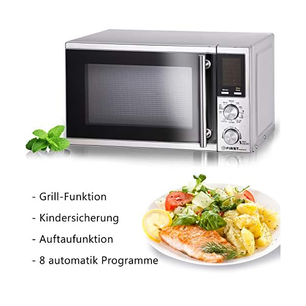 TZS First Austria - 20 Liter Mikrowelle mit Grill-Funktion Pizza und Kaffee-Programm 1200 Watt Microwelle 8 Automatik-Programme Microwave – Bild 3
