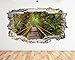 Produktbild L119 Nature grün Bäume Brücke Wall Aufkleber Poster Scenic View 3D Kunst Aufkleber Vinyl Zimmer (Medium (52 x 30 cm))