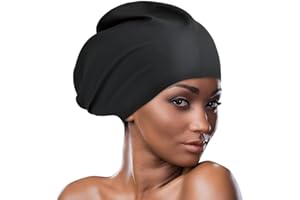 AMFUN Bonnet de Bain Grand pour Cheveux Longs, Bonnet de Bain, Bonnets de Piscine Extra-Large en Silicone Imperméable de Qualité Supérieure pour Homme Femme Les Cheveux Longs, Épais ou Bouclés