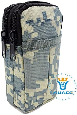 Multifunction Survival Gear Tactical Pouches Molle Pouch Two Layers Military Cell Phone Pouch, Outdoor Camping Portable Travel Bags Handbags Tool Bags Waist Bag Phone Pouch ACU