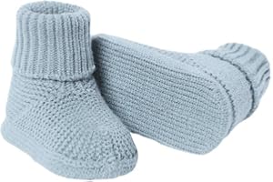 LAWKUL Baby Booties Newborn Babe First Walkers Non-Slip Stay On Boots Crib Shoes Sock Warm Knit Booties for Infant