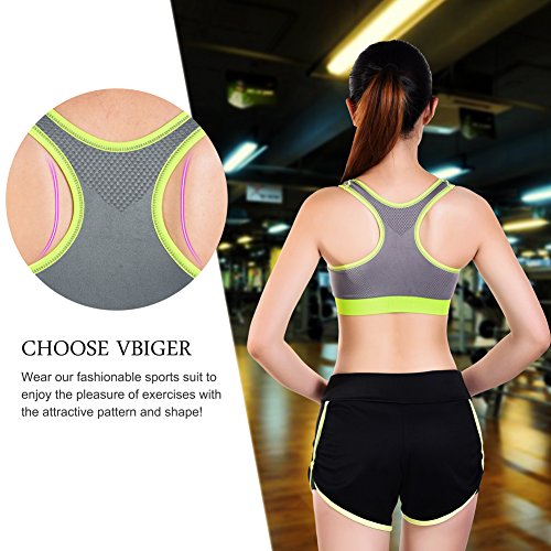 Vbiger Sport BH Yoga BH Sports Bra Damen Kurze Jogginghose Kurz Sporthose Damen Sport Bustier ohne Bügel - 5