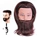 Man Training Head 100% Real Human Hair With Beard Cosmetology Hairdressing Mannequin Manikin Doll (Table Clamp Holder Included) EHF0408S