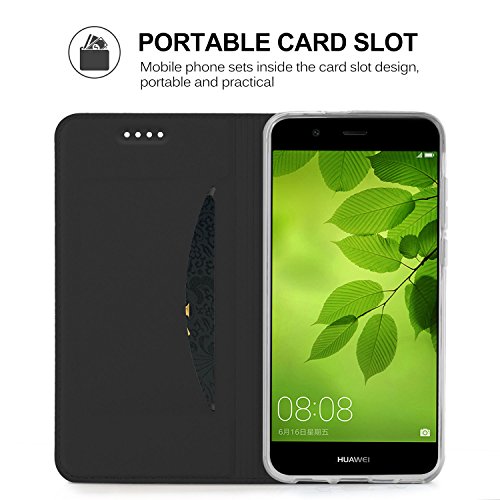 Huawei Nova 2 HÃ¼lle KuGi Huawei Nova 2 Flip Bookstyle Kompletter Schutz Mit Magnetverschluss und Standfunktion Tasche Etui Cover Case SchutzhÃ¼lle fÃ¼r Huawei Nova 2 Smartphone (Schwarz)