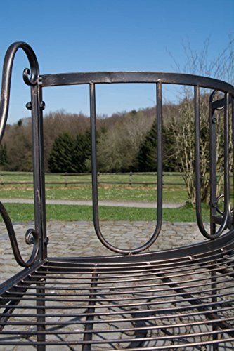 CLP Metall Eckbank / Baumbank JETTE, Eisen lackiert, Stil antik, Größe ca. 140 x 60 cm bronze - 5