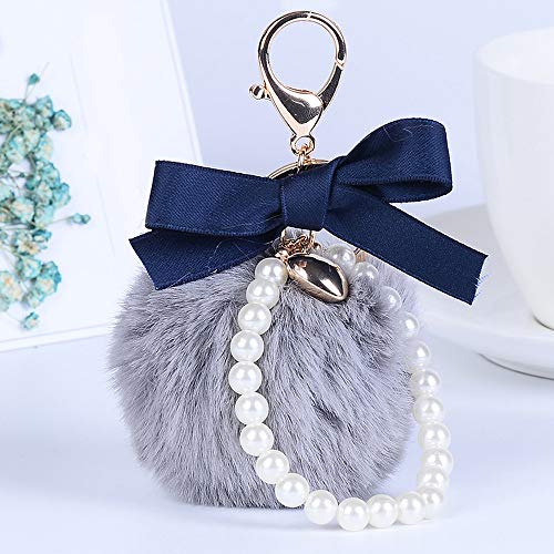 Preisvergleich Produktbild OSYARD Schlüsselanhänger,Keychain,Mode Schlüsselringe Kunstfell Handtaschen Anhänger Schlüssel Ring Rucksäcke Zubehör Plüsch Auto Schlüsselring Key Chain mit Zierschleife 11CM