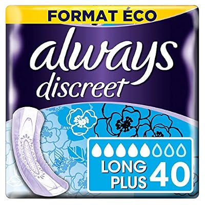 Always Discreet - Serviettes pour incontinence / fuites urinaires, Format éco x40 (plusieurs tailles / absorptions)