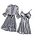Produktbild Amphia - Sexy Pyjamas Lace Sexy Nachthemd Kimono Cardigan Robe Zweiteiler,Dessous Frauen Seide Lace Robe Kleid Babydoll Nachthemd Nachtwäsche Kimono Set