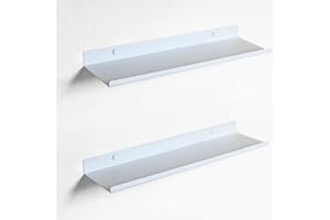 MILUKA Estanteria de Pared | Juego de 2 Baldas Pared Blancas de 35 x 10 cm | como Estanteria Baño, Recibidor Flotante | Repisas de Pared Dormitorio, Salon, Cocina, Oficina