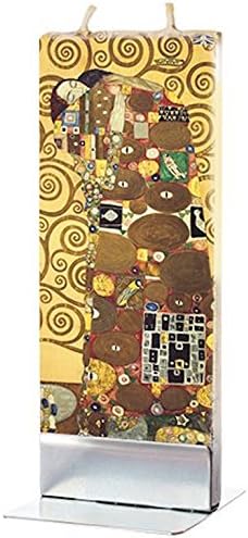 Flatyz Art Series Twin Wick Unscented Thin Flat Candle - Gustav Klimt ,