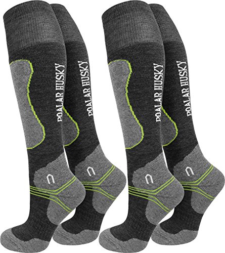 Polar Husky® X-Static Kniestrümpfe/Winterstrümpfe/Wintersocken lang Farbe Grün / 2 Paar Größe 43/46