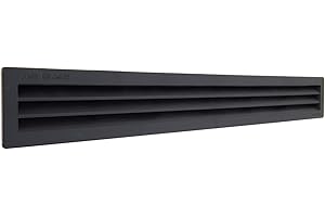 LA VENTILAZIONE La Ventilation P51R516N kratka wentylacyjna prostokątna z czarnego tworzywa sztucznego do montażu z siatką przeciw owadom, wymiary: 515 x 60 mm