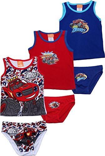 Blaze and the Monster Machines Boys Childrens Three Pack Vest and Pants Set 4-5 Years By BestTrend