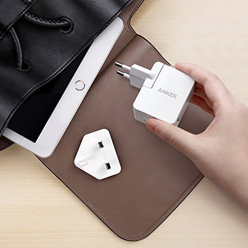 Anker PowerPort 1 (12W / 2.4A) 1 Port USB Ladegerät Reise mit UK /EU Stecker, Reiseadapter mit Power IQ für iPhone 7 / 6s / 6 /5s/ SE, iPad Air 2 / mini 3, Galaxy S7 / S6 Edge und Weitere (Weiß) - 6