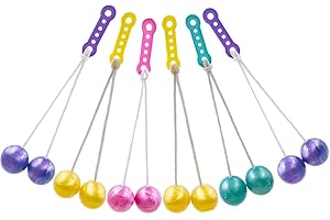 ZOYDP 6 PCS Clackers Balls on A String, Clackers Balls Toy with Light, Pro-Clackers Ball Lato-Lato Toys, Fun Swinging Ball Vintage Toys Party Favors, Swinging Ball Toys for Kids, Parties, Birthdays