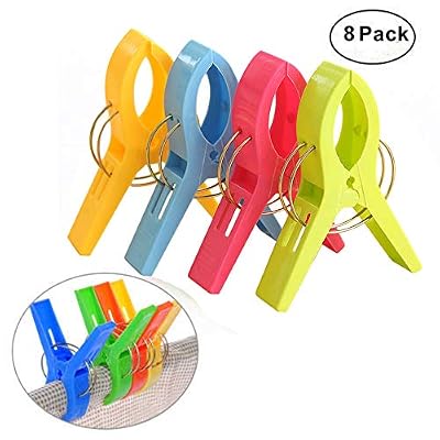 Rameng- Lot de 8 Pince à Linge Grosses en Plastique pour Serviette de Plage Clips Couette