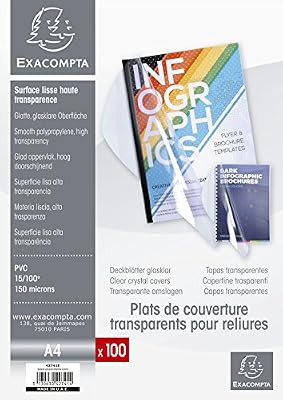 Exacompta 42741E Boîte de 100 Couvertures transparentes en PVC 21 x 29,7 cm Cristal
