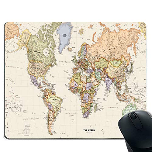 Preisvergleich Produktbild Mauspad, fortschrittliche strukturierte Oberfläche und rutschfeste Gummibasis - Weltkarte