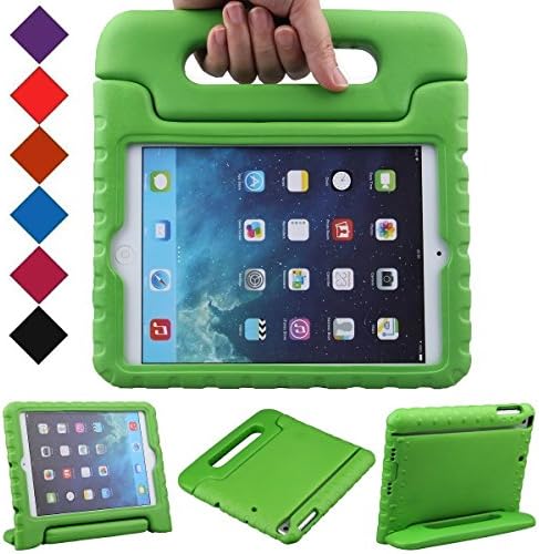 Luka Carry Handle iPad MINI New Case Stand Holder EVA Foam Shock Proof for Kids Bumper Protector Defender cover Case (Ipad Mini 1/2/3, Green)