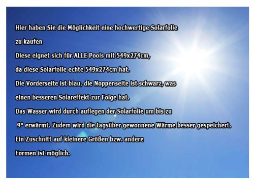 Miganeo® 732×366 cm Premium Solarplane schwarz/blau Poolheizung rechteckig für Pool - 3