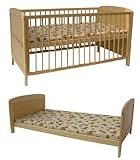 Kidsmax 2 in 1 Kinderbett umbaubar zum Jugendbett 140x70 klar lackiert