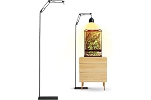 TARARIUM Reptile Heat Lamp Stand with Base Extra Tall, Adjustable Height and Width Floor Light Holder Bracket, Basking Lamp Support for Animal Tortoise Table Glass Tank Terrarium Vivarium Cages 72 inch