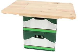 Rivanto® Bierkistentisch 60 x 78 cm, Höhe 7,5 cm, Stehtisch für Bierkisten, abnehmbares Mittelteil, FSC-Holz