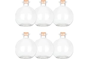 Magic Season Dekoracyjne szklane butelki z korkowymi korkami – butelki na mikstury 260 ml (6 szt.)
