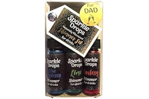 Sparkle Drops Dad's Special Collection Shimmer Set for Drinks, Prosecco, Gin, Vodka, Cocktails (30ml)