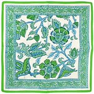 Cotton Cushion Cover 40 x 40 cm Indian Block Print Design Flora/Leaf Green – Aqua Vita