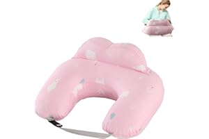 TOPCHANCES Cojín de Lactancia-Multifuncional en Forma de U-Almohada de Lactancia con Funda de Algodón 100% Extraíble y Lavable-Suave y Seguro Madres y Bebés(Polvo de Oso Polar,65×55cm)