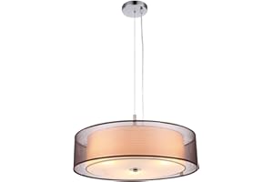 Lampada a sospensione 'Pikka' dimmerabile (Moderno) colore Marrone, in Tessuto ad es. Soggiorno & Sala da pranzo (3 luci, E27) di Lindby | lampada a sospensione in tessuto, lampada da soffitto