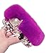 Produktbild Girlyard Flauschig Haare Handyhülle für Galaxy S8 Plus, Winter Weiche Warme Pelz mit Niedlich Bling 3D Diamant Fuchs Design Backcover Kristall Sparkle Shining Handmade Hülle Soft TPU Silikon Schutzhülle Haut für Samsung Galaxy S8 Plus Lila