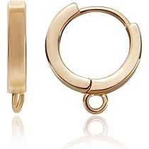 Kit 14 Crochets Boucles D'oreilles Zircon Cubique Plaqué Or 18K - Boucles Type Huggie Hoop Pour Création DIY