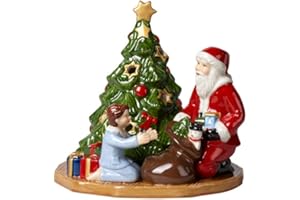 Villeroy und Boch Christmas Toy's Windlicht Bescherung, dekorative Figur aus Hartporzellan, für Teelichter geeignet, Wachs, bunt, 15 x 14 x 14 cm