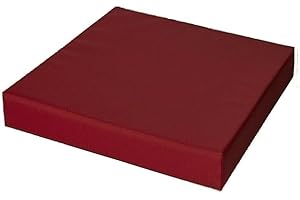 Brillars 4cm Thick Garden Rattan Furniture Seat Pad Waterproof Outdoor Indoor Foam Filled Cushion Water Resistant With Removable Fabric Zipper Cover (45 x 45cm / 18" x 18", Burgundy)