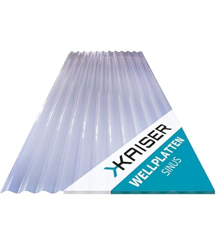 KAISER plastic® Lastra ondulata Sinus | Xtra Strong (PC) | Liscia e trasparente | Spessore 0,8 mm | Ondulazione 76/18 | 90 x 117 cm | 1 pezzo | Made in Germany