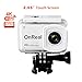 Produktbild OnReal Action Kamera 4K WiFi Wasserdichte Sport Cams mit 2,45" Touchscreen 16MP 170 Grad Weitwinkel Unterstützt Burst Mode Zeitraffer Anti Shake GYRO Sport Camera mit CXY-B1 3.7V 1000mAh Batterie