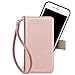 Produktbild COCASES Kompatibel mit iPhone 5S / 5 / SE Hülle, 2in1 herausnehmbare Multi-Funktion Schutzhülle Geldbörse Style Leder Tasche Handytasche mit Magnetverschluss(Rosa Gold)