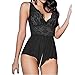 Produktbild Dessous Sexy Damen Xinan Deep V Halter Babydoll G-String Kleid (L, Schwarz)